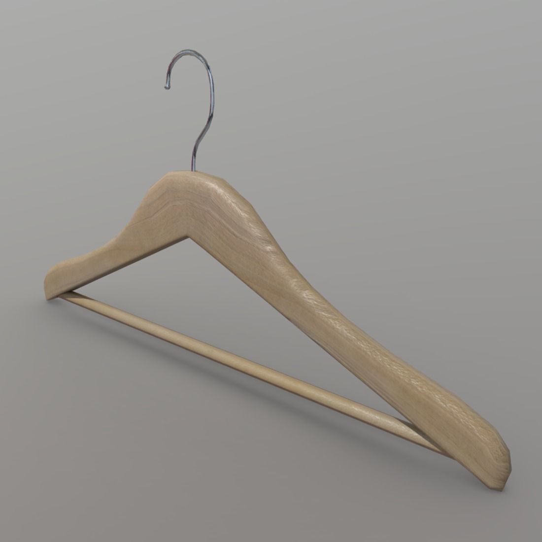 Hanger wooden Low-poly 3D model_1