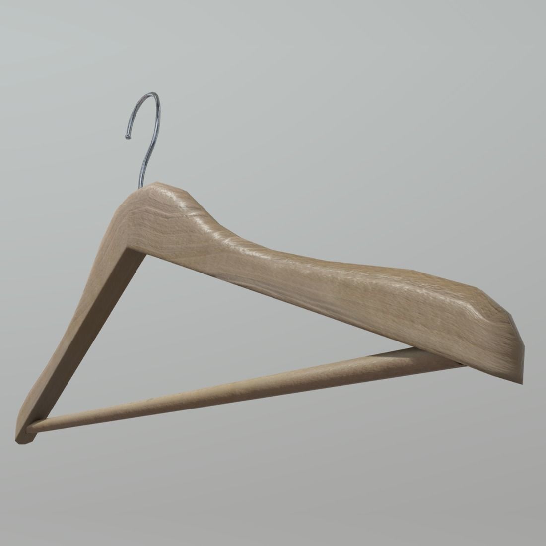 Hanger wooden Low-poly 3D model_5