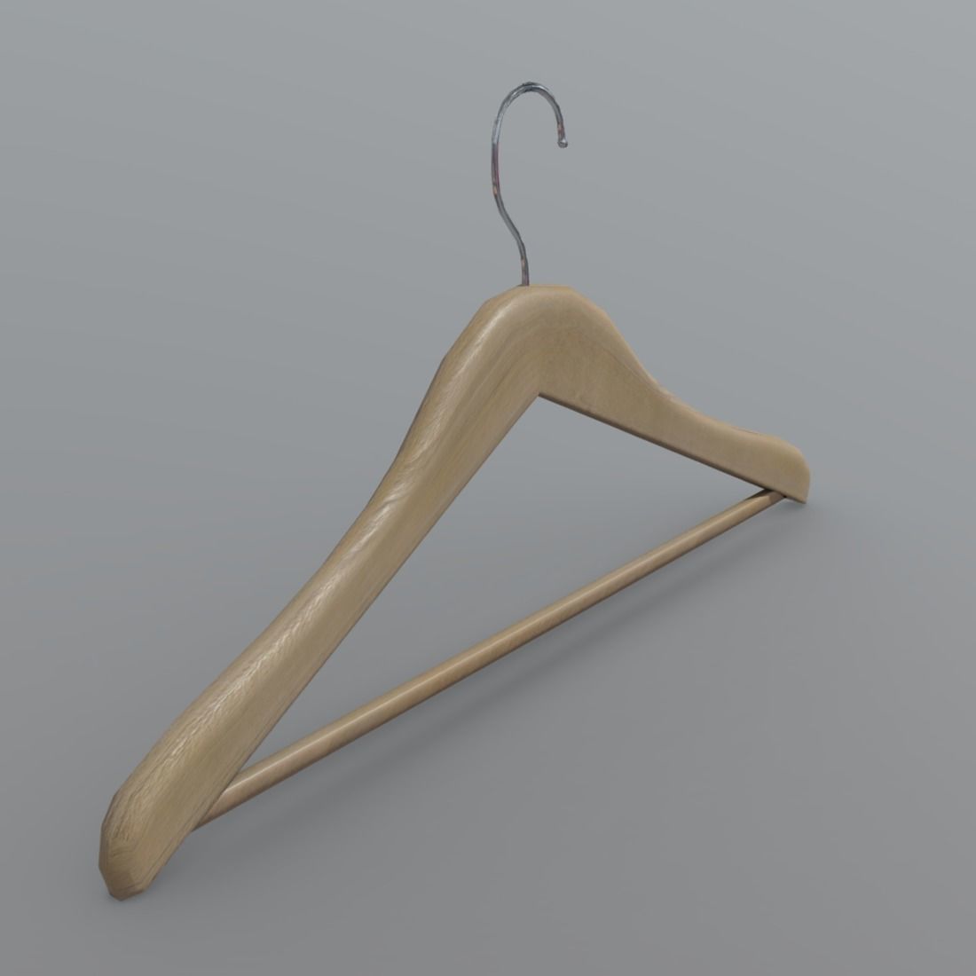 Hanger wooden Low-poly 3D model_2