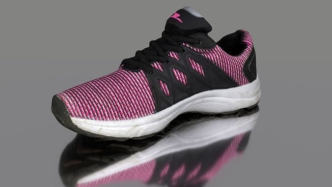 Sneaker low poly pair of running shoes Low-poly 3D model