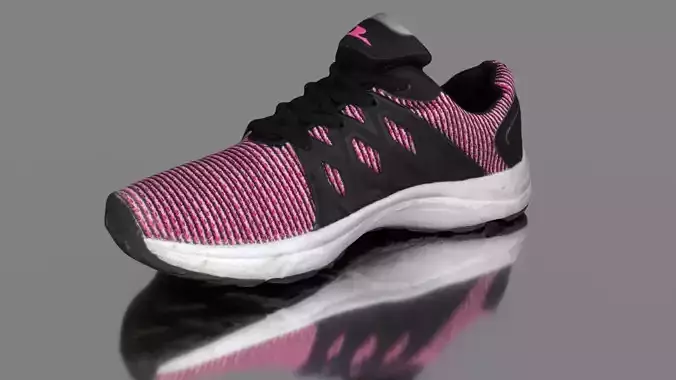 Sneaker low poly pair of running shoes