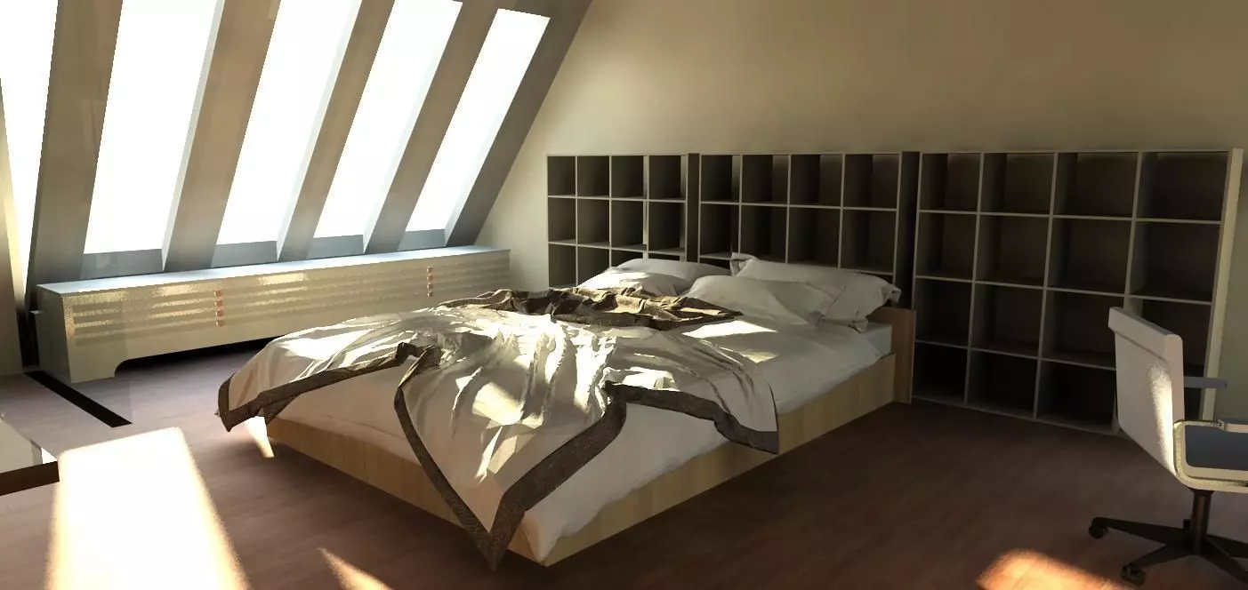 bed frame wood Free 3D model