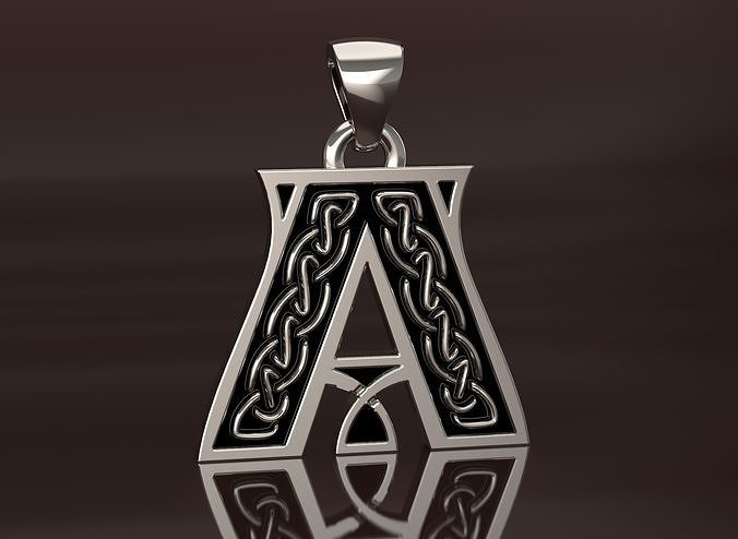 Letter pendant 1 with celtic pattern  3D print model
