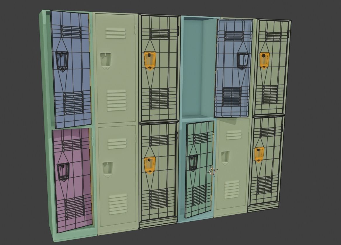 school lockers 3d models 3D model_11