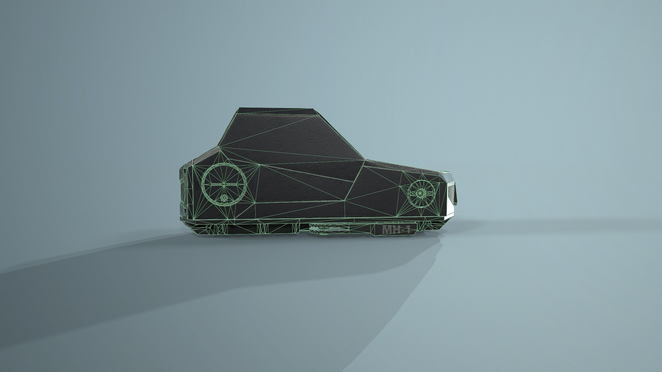 Hartman MH-1 collimator holographic Weapon Sight Low-poly 3D model_13