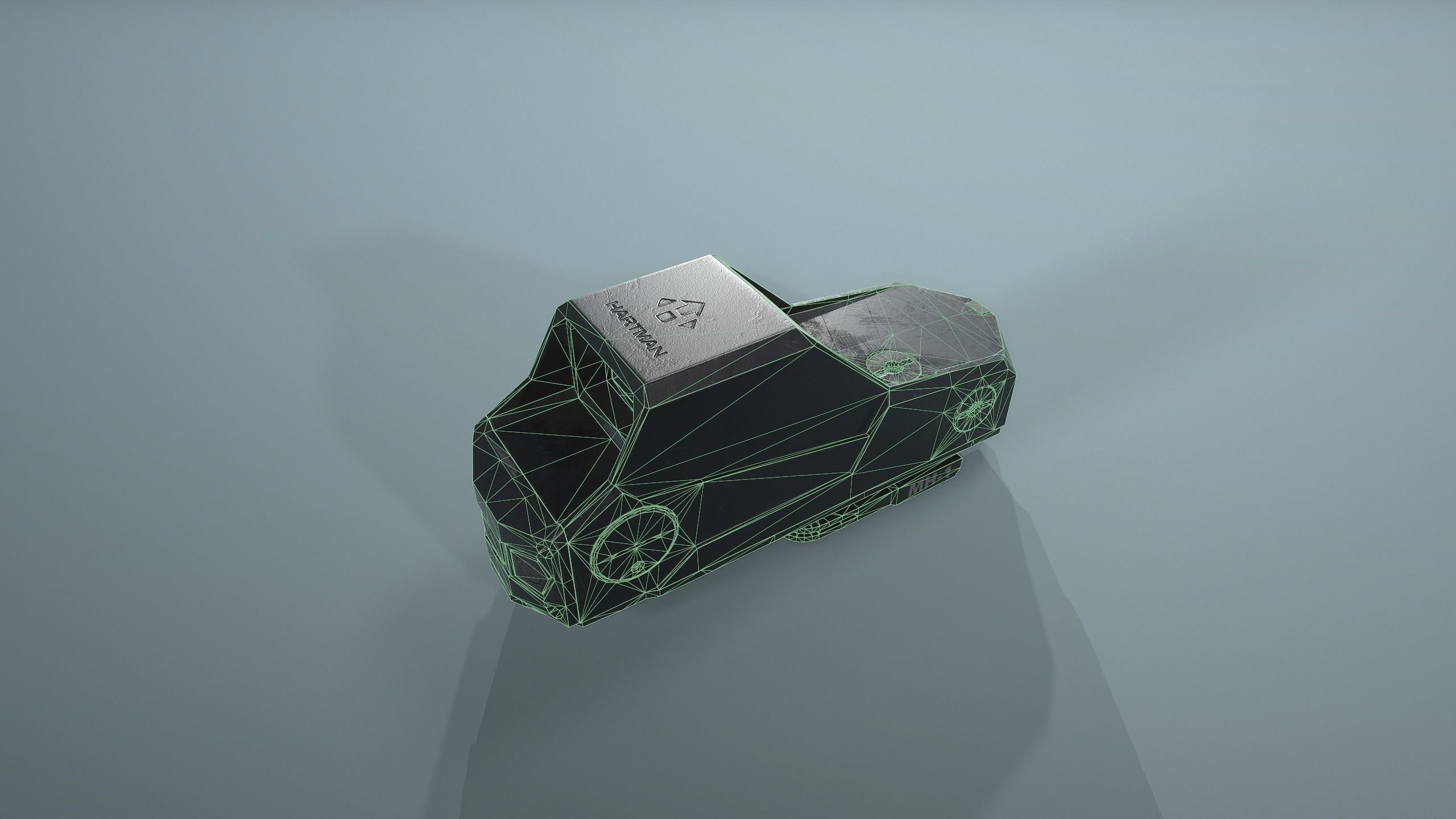 Hartman MH-1 collimator holographic Weapon Sight Low-poly 3D model_17