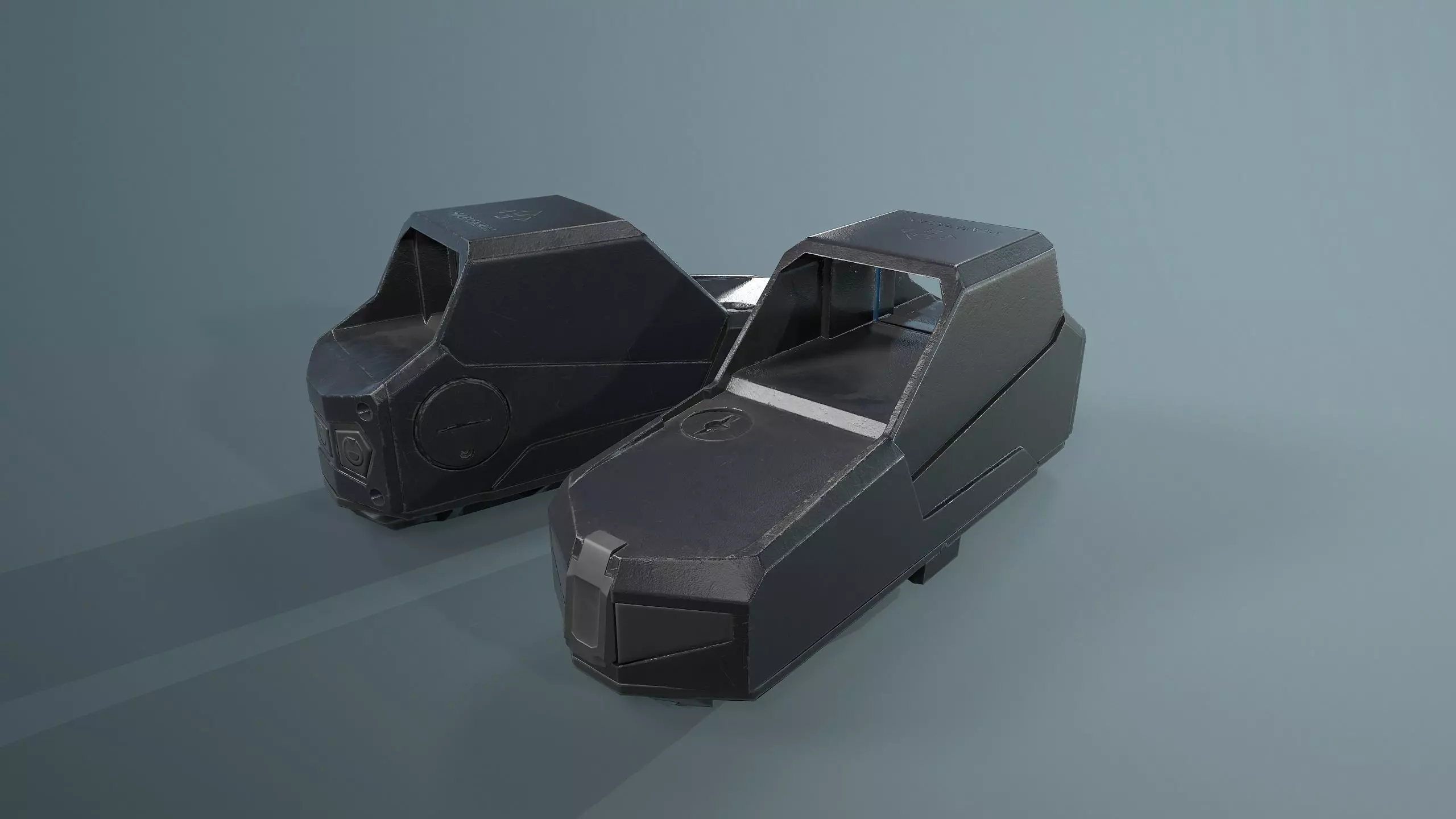 Hartman MH-1 collimator holographic Weapon Sight Low-poly 3D model_0