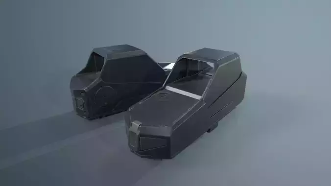 Hartman  MH-1 collimator holographic Weapon Sight Low-poly 3D model
