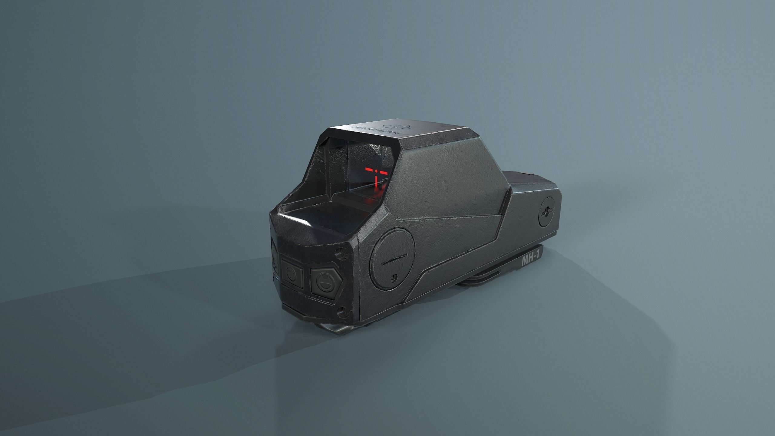 Hartman MH-1 collimator holographic Weapon Sight Low-poly 3D model_5