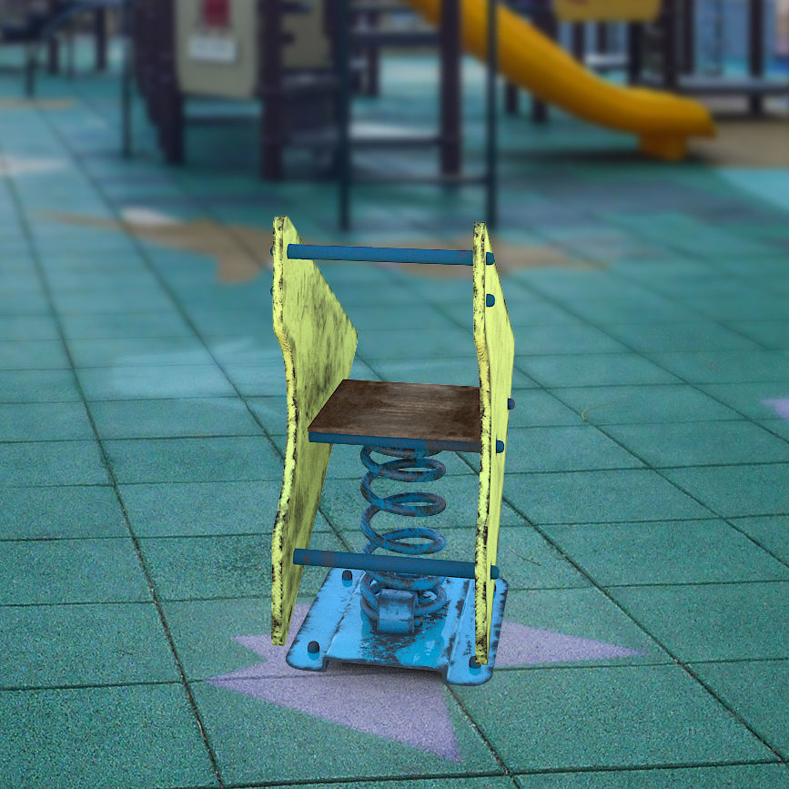 Old Spring Rider Low-poly 3D model_3