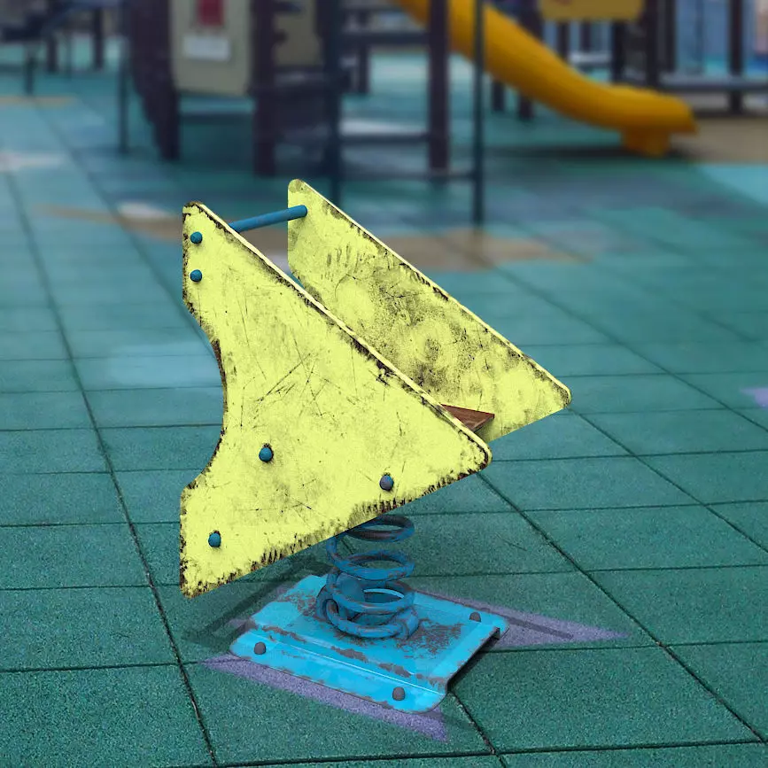 Old Spring Rider Low-poly 3D model_0