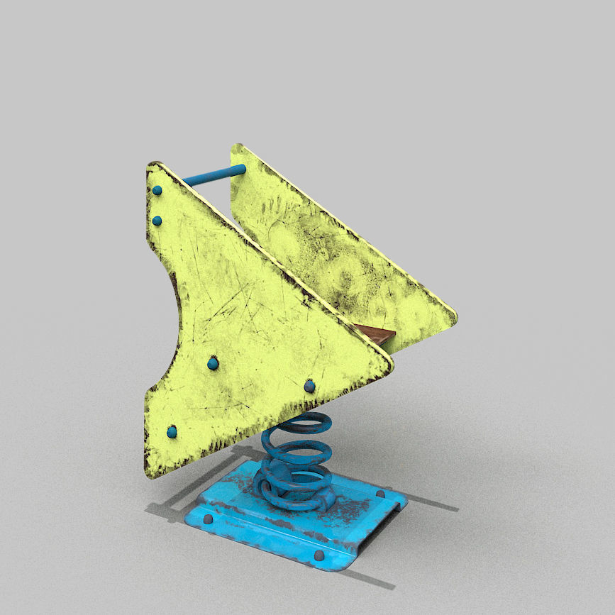 Old Spring Rider Low-poly 3D model_4