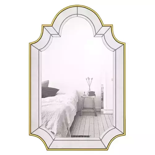 Arch-Crowned Top Champagne Wall Mirror