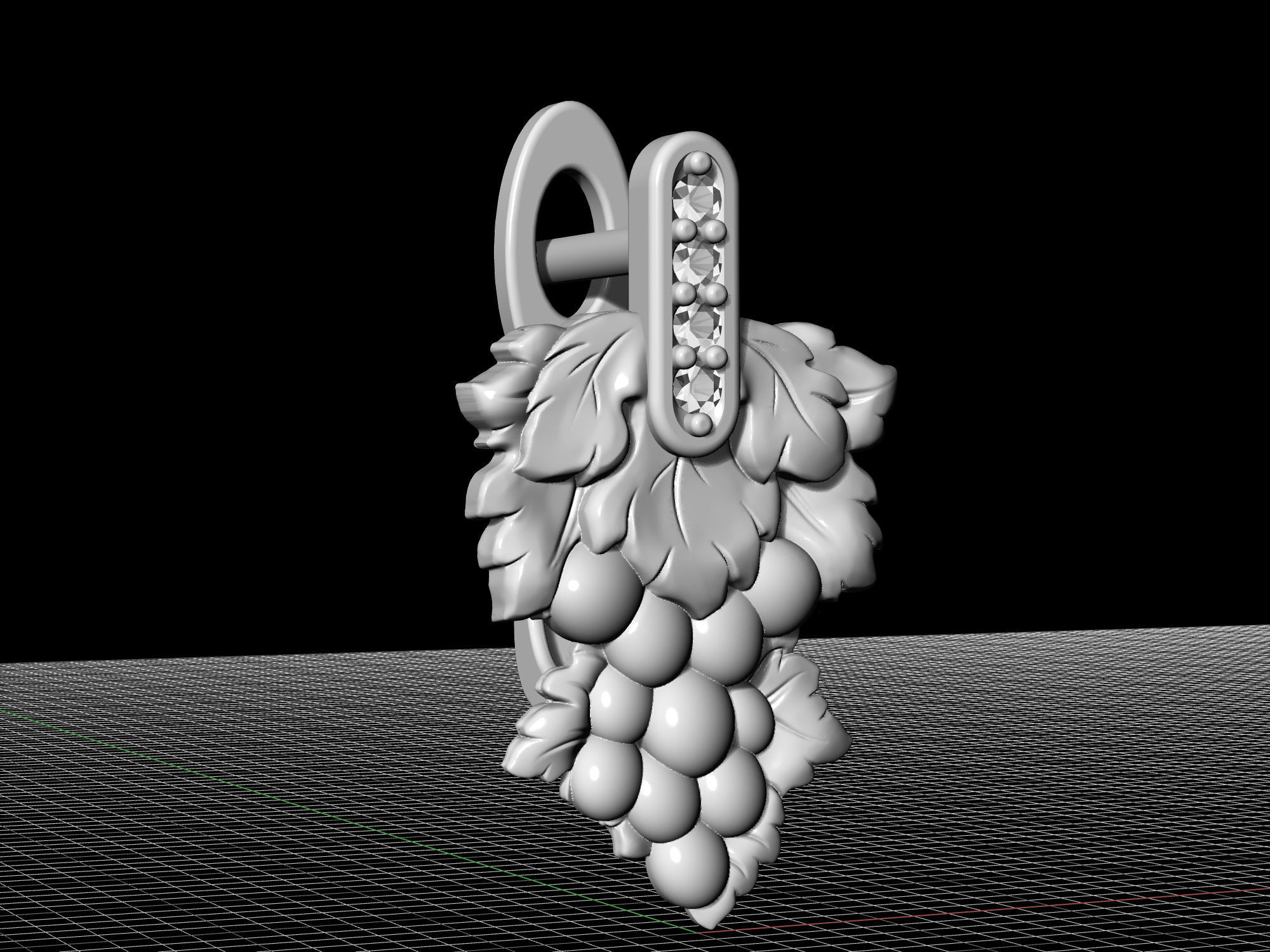 Grape Earrings 3D print model_6