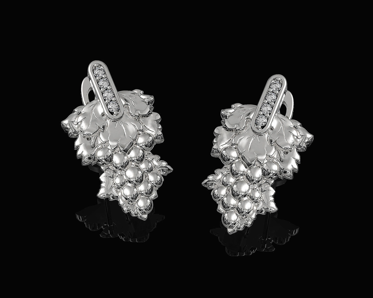 Grape Earrings 3D print model_1