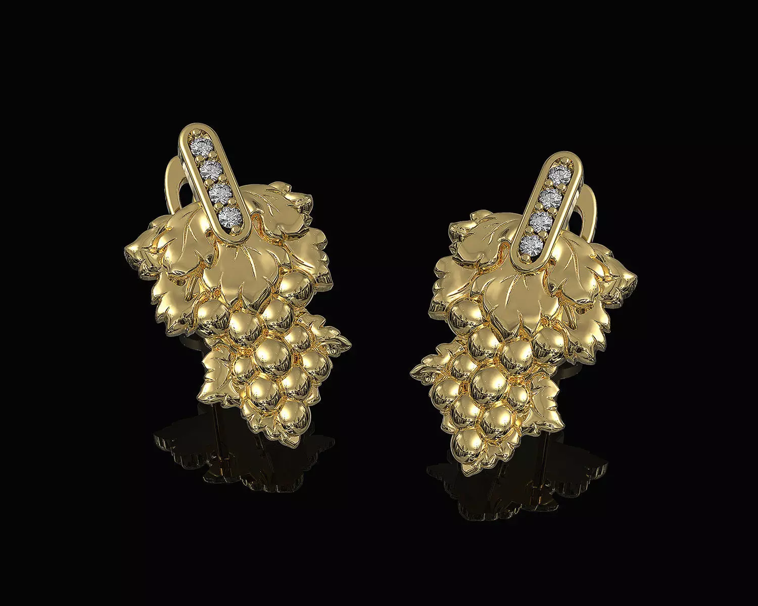 Grape Earrings 3D print model_0