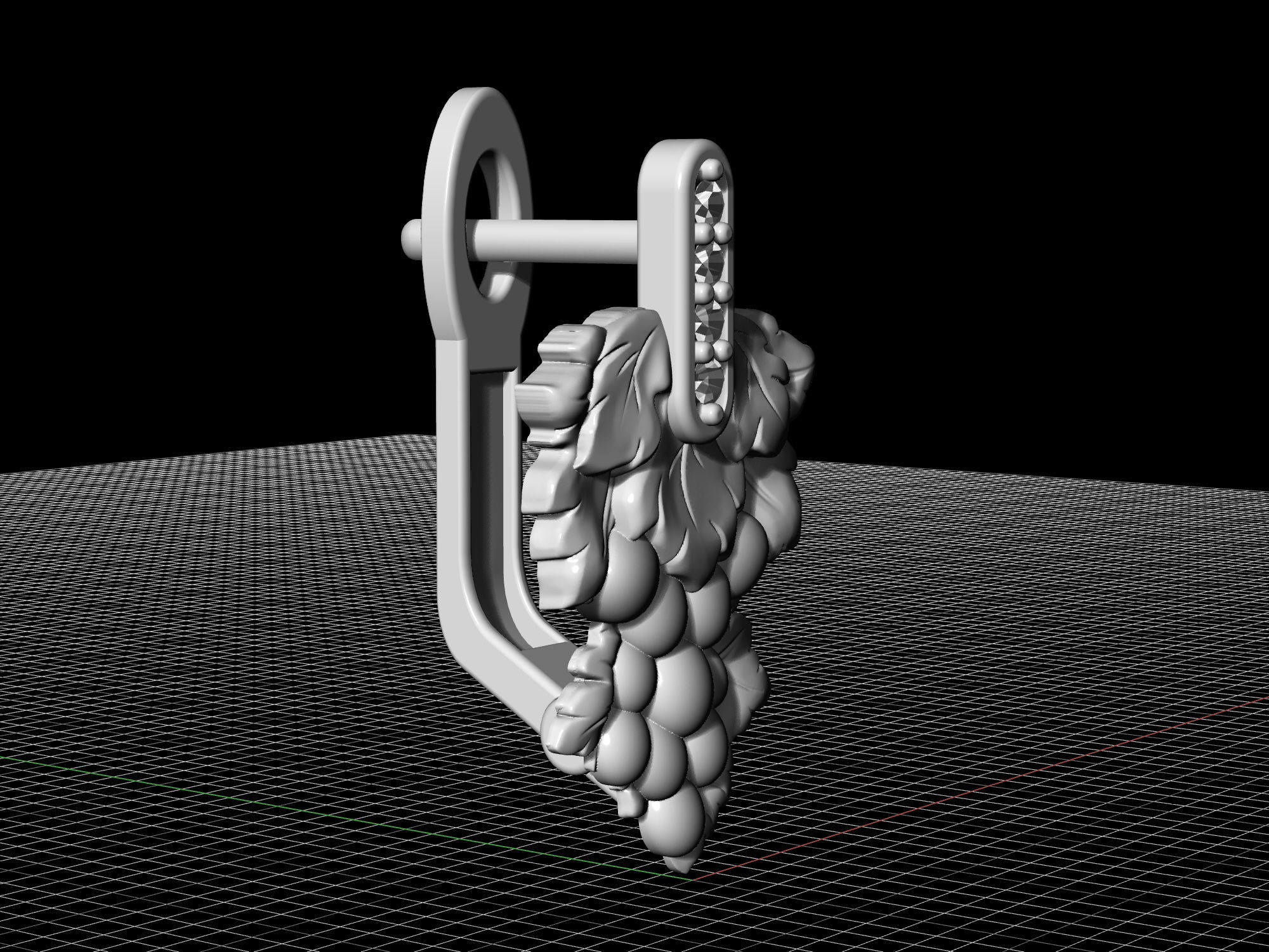 Grape Earrings 3D print model_8