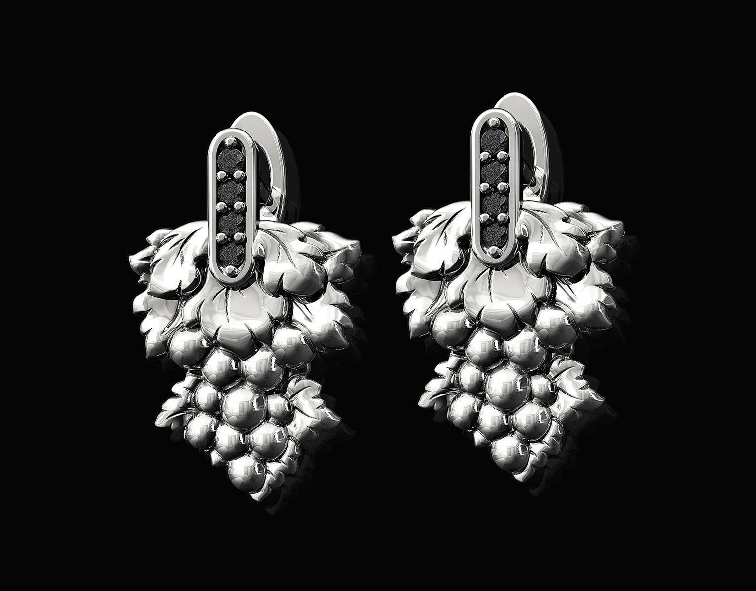 Grape Earrings 3D print model_3