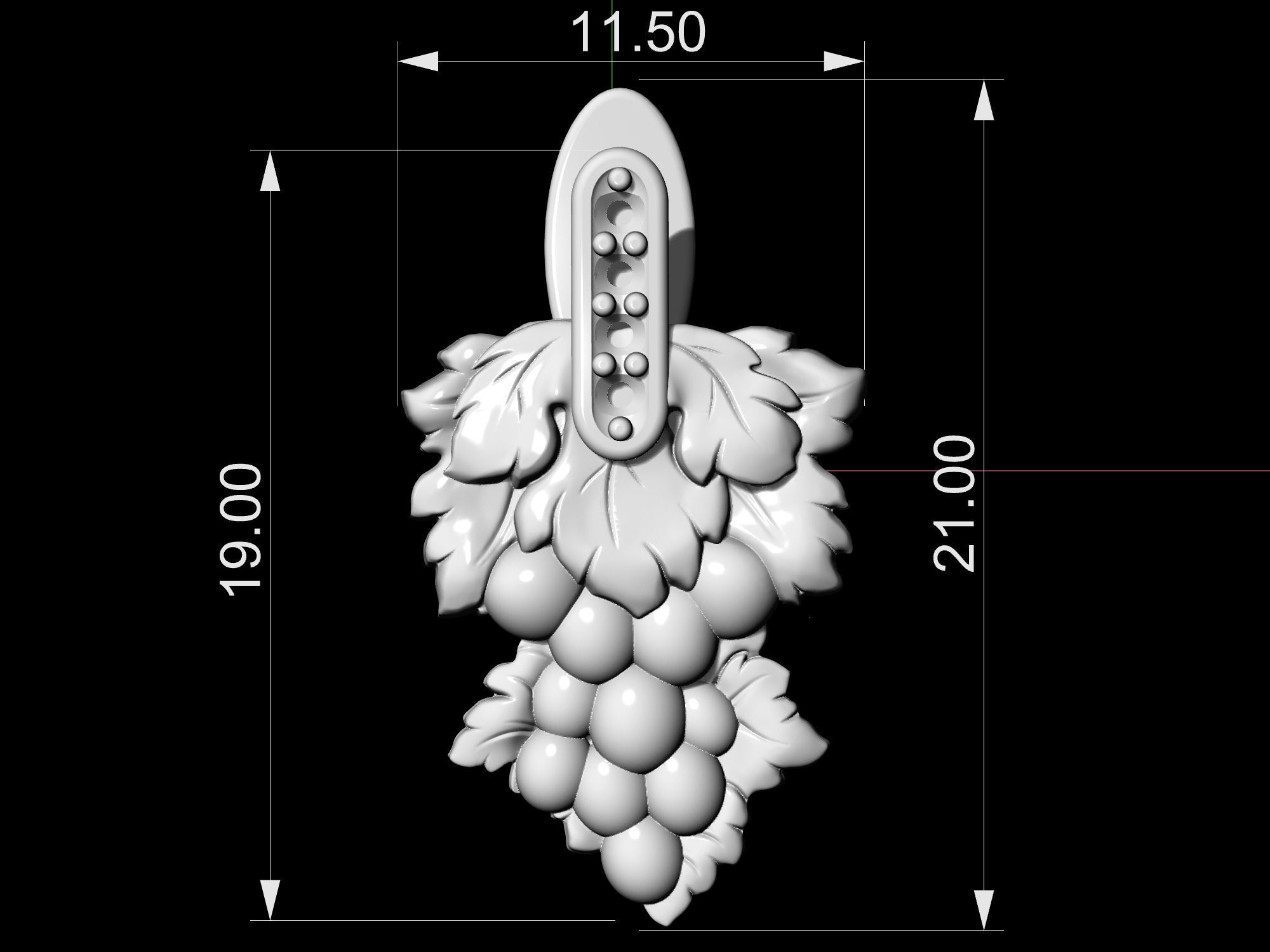 Grape Earrings 3D print model_12