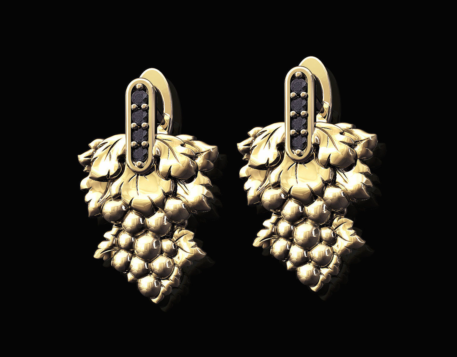 Grape Earrings 3D print model_2