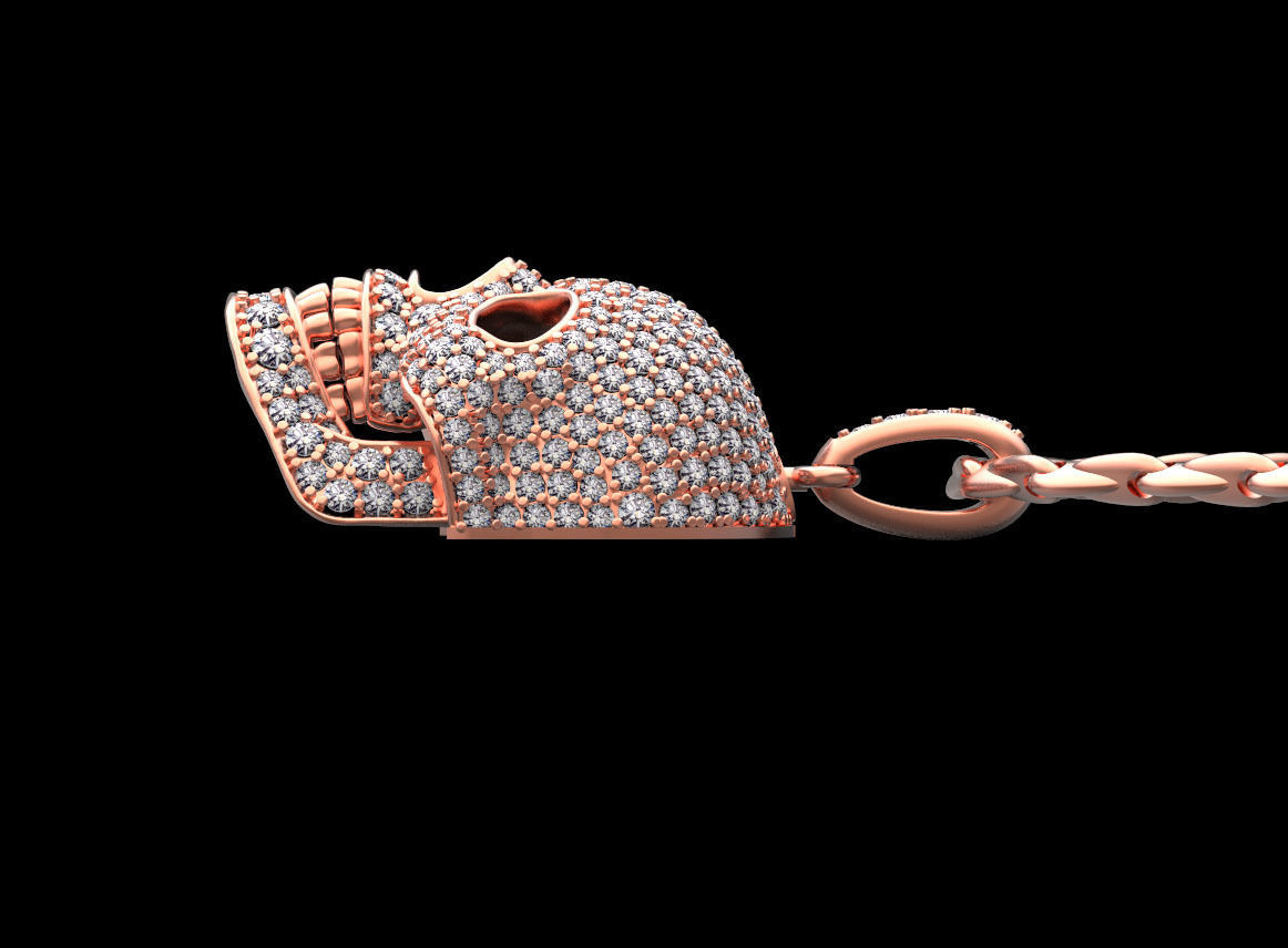 pendant scull 3D print model_16