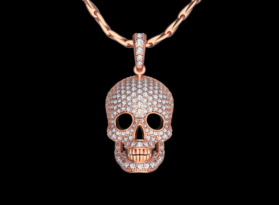 pendant scull 3D print model_61