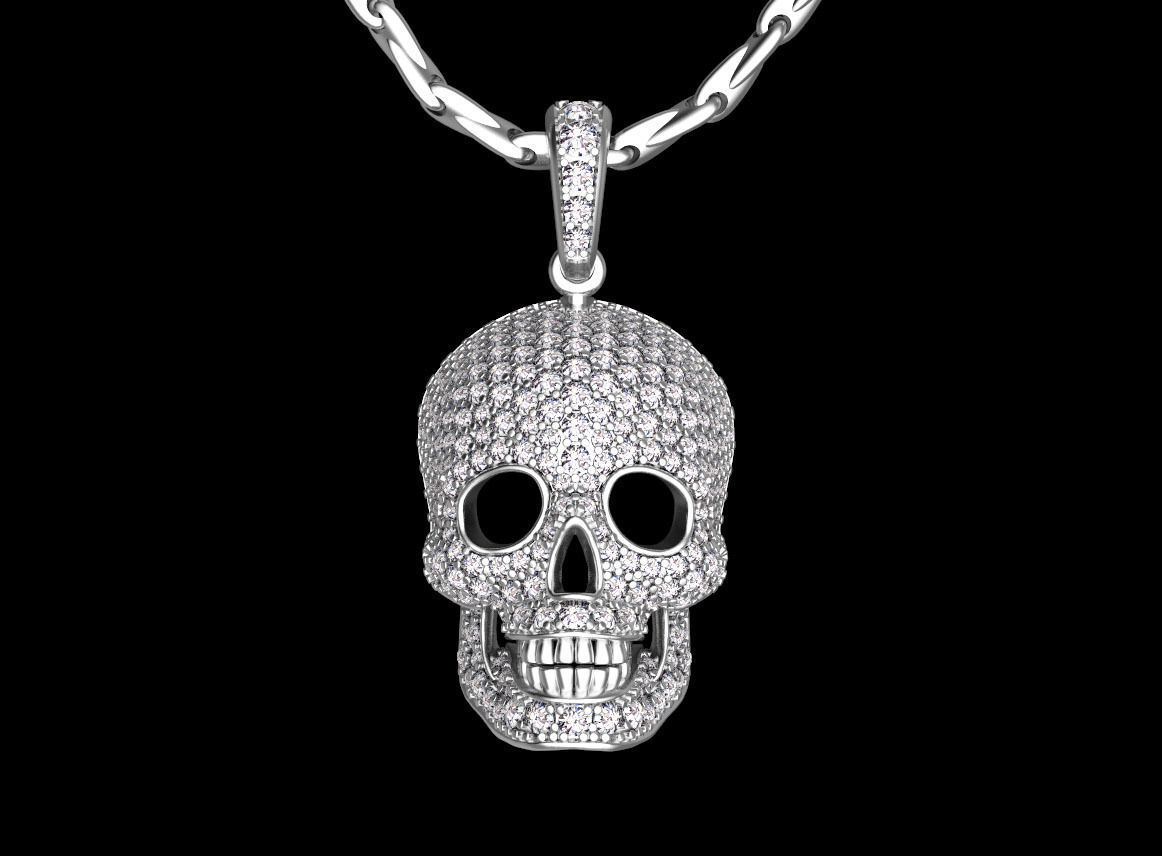 pendant scull 3D print model_53