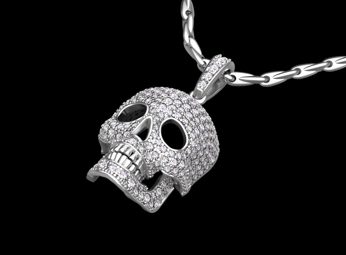 pendant scull 3D print model_33