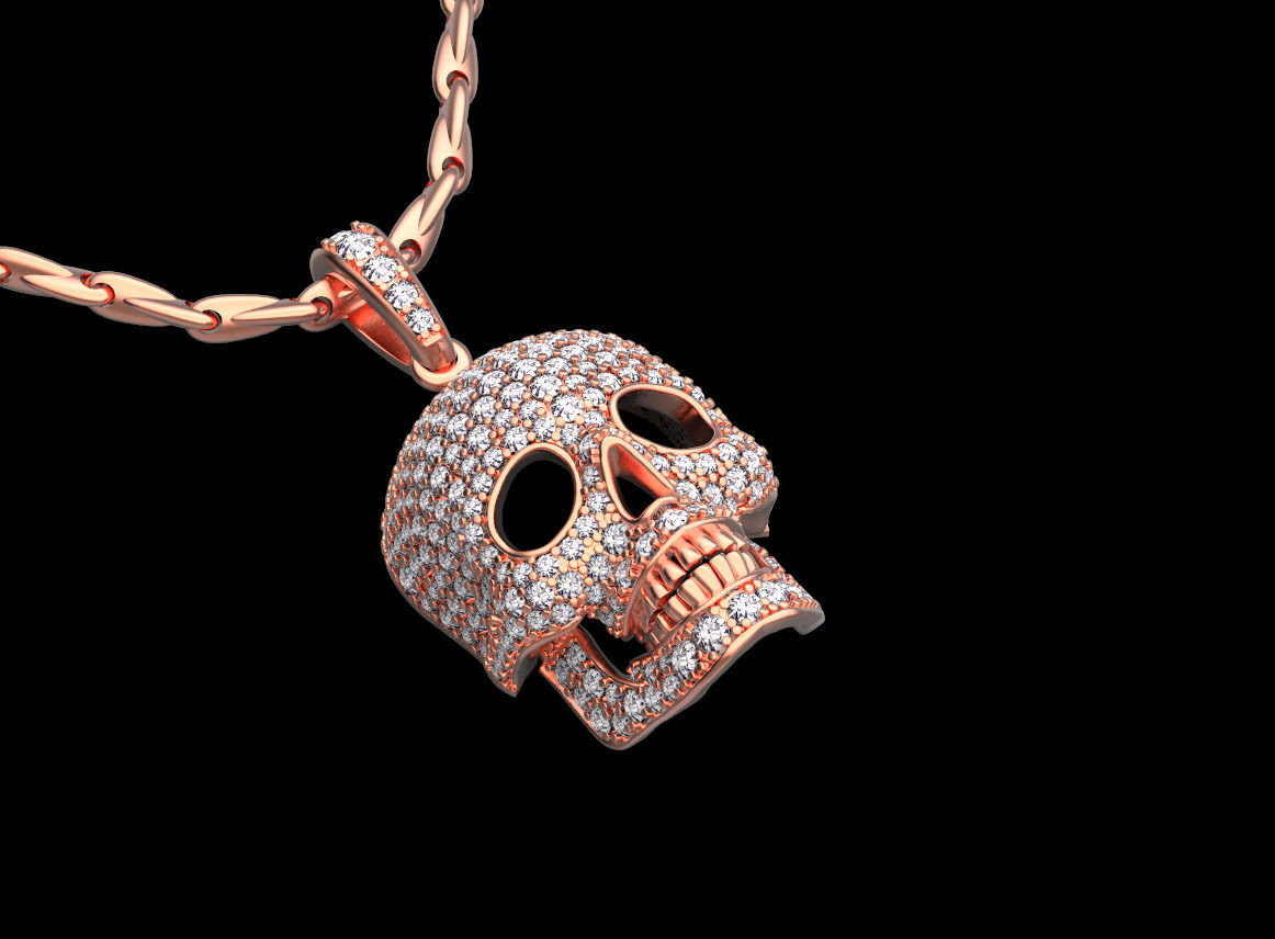 pendant scull 3D print model_3