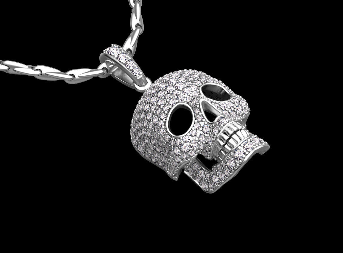 pendant scull 3D print model_29