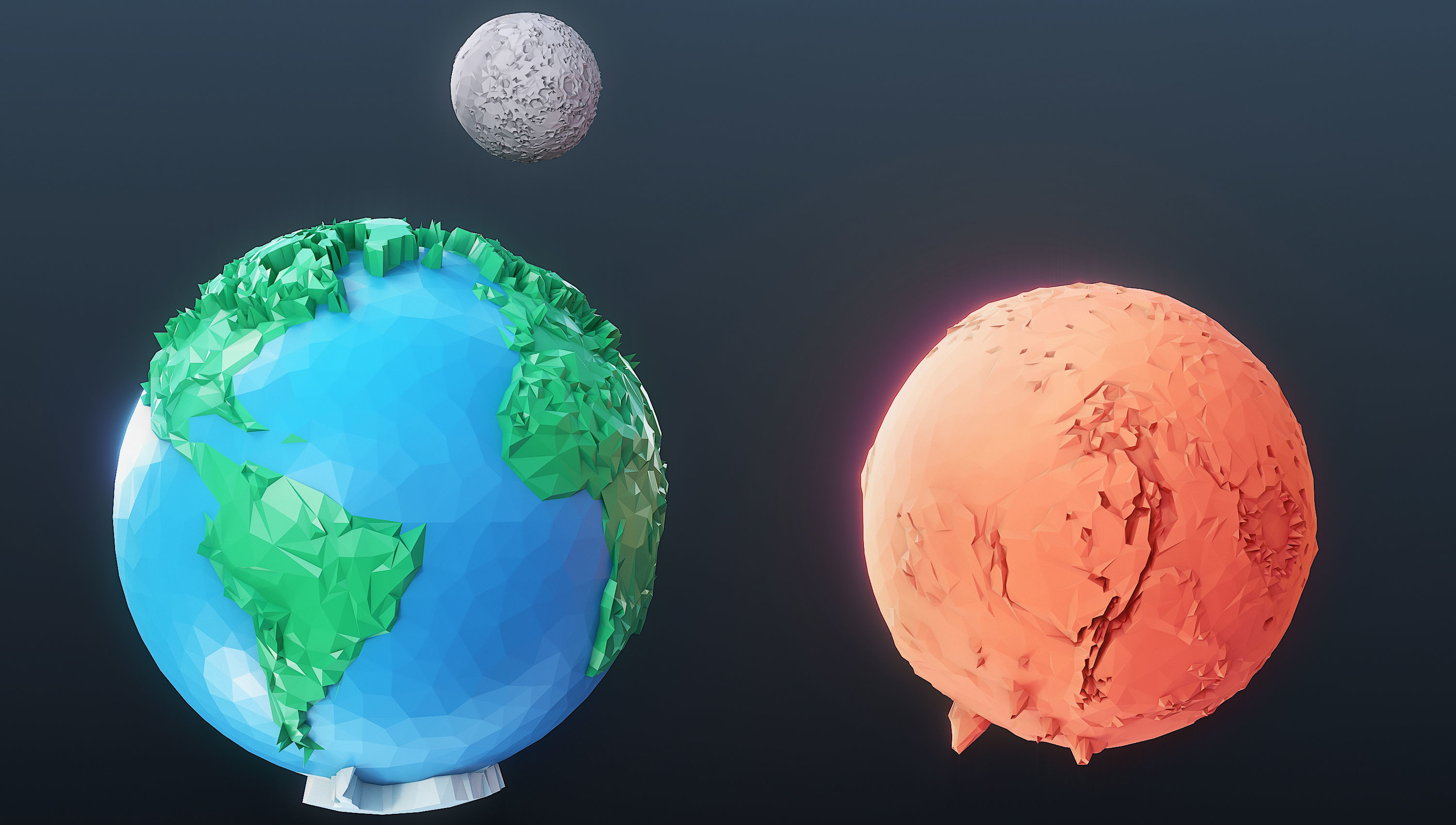 The Solar System Low Poly Low-poly 3D model_2