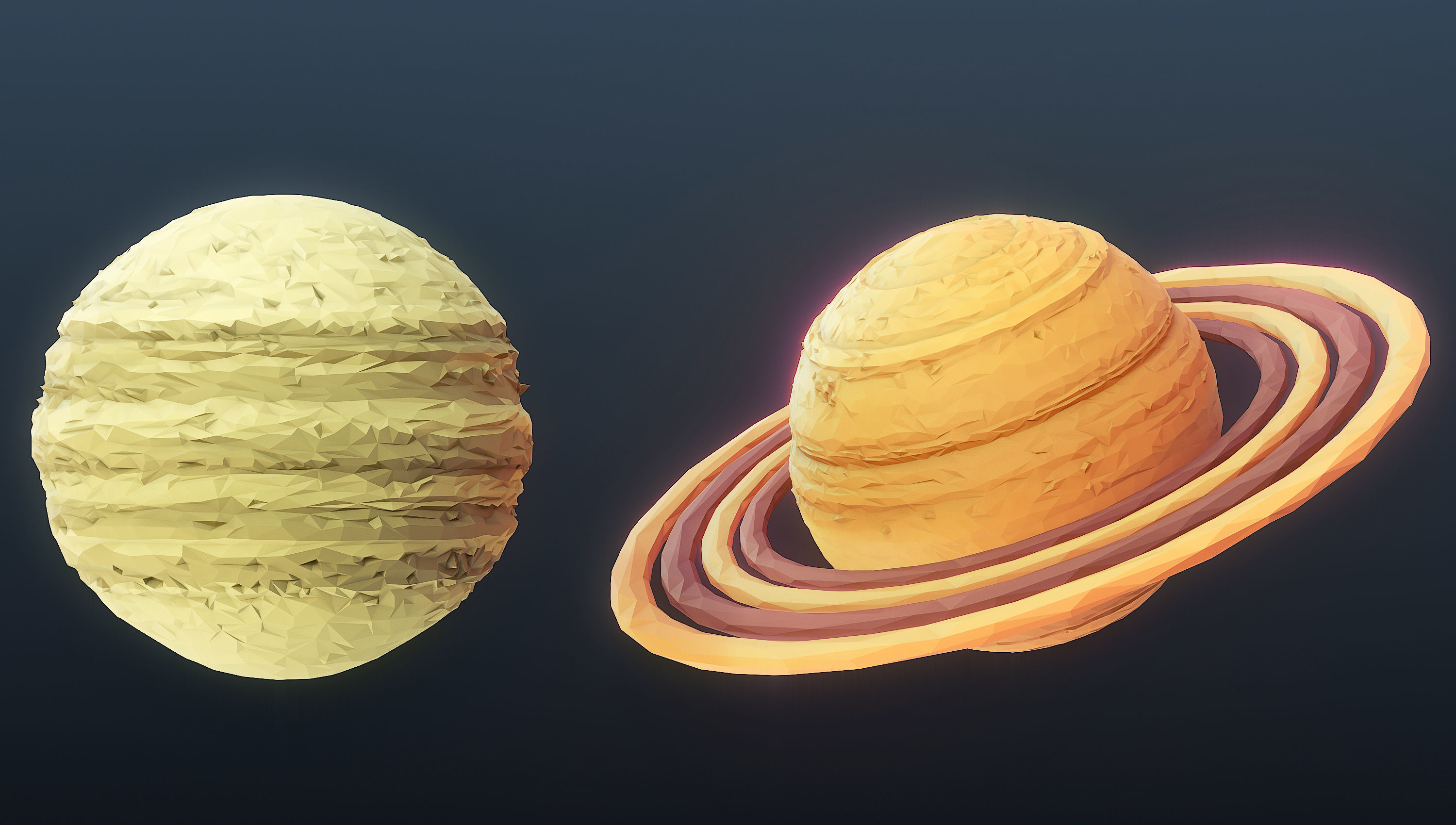 The Solar System Low Poly Low-poly 3D model_3