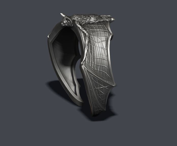 Bat ring 3D print model_3