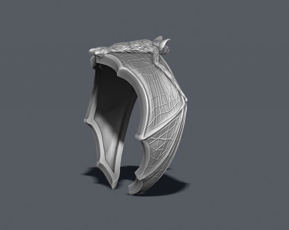 Bat ring 3D print model_6