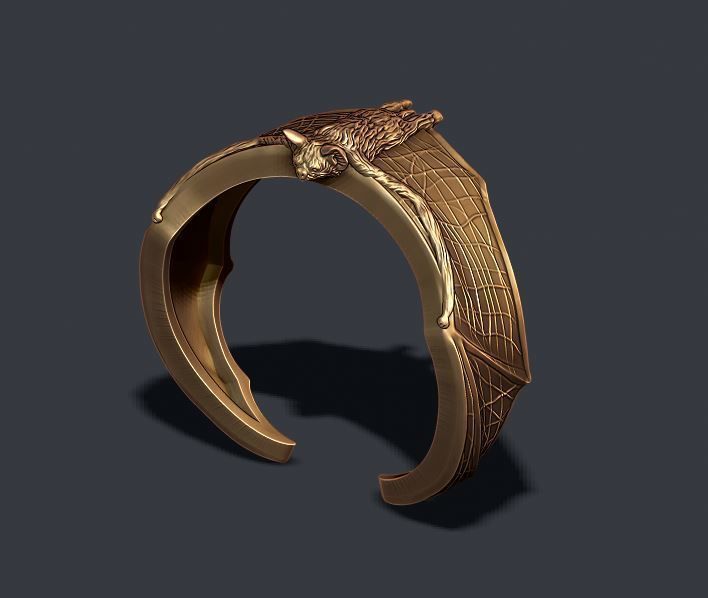 Bat ring 3D print model_5
