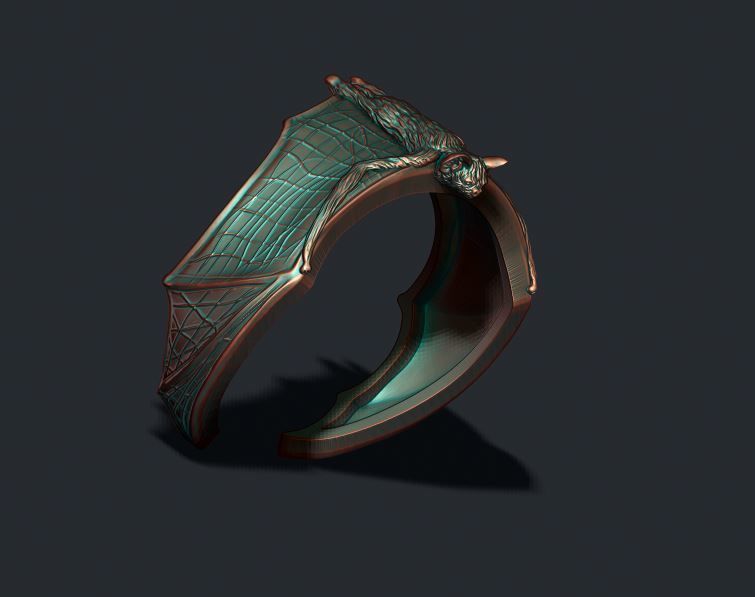 Bat ring 3D print model_1