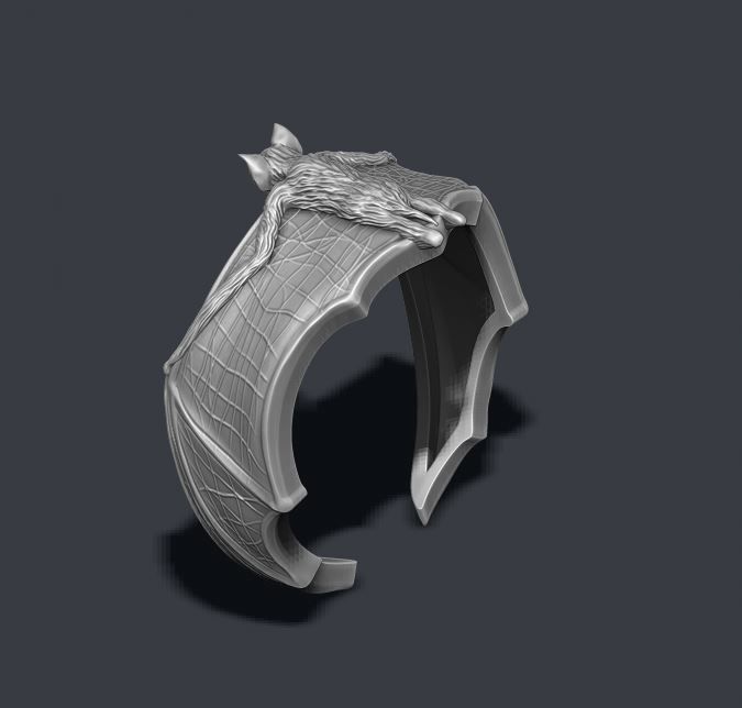 Bat ring 3D print model_7