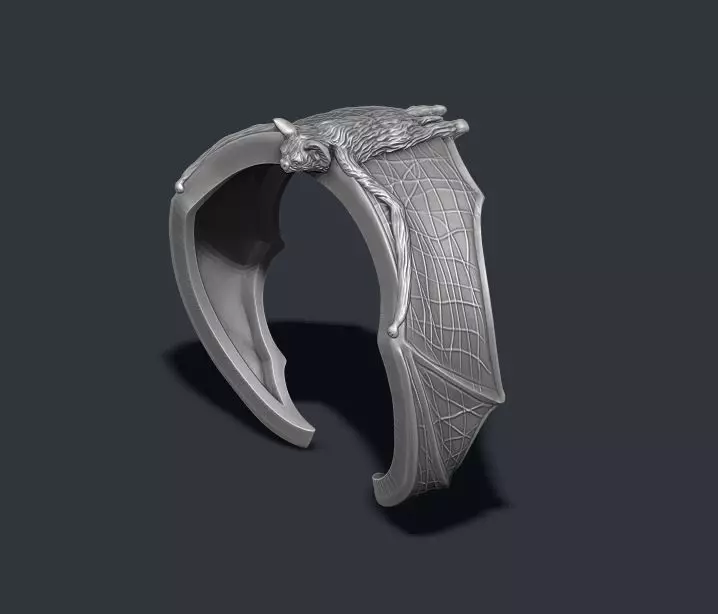 Bat ring 3D print model_0