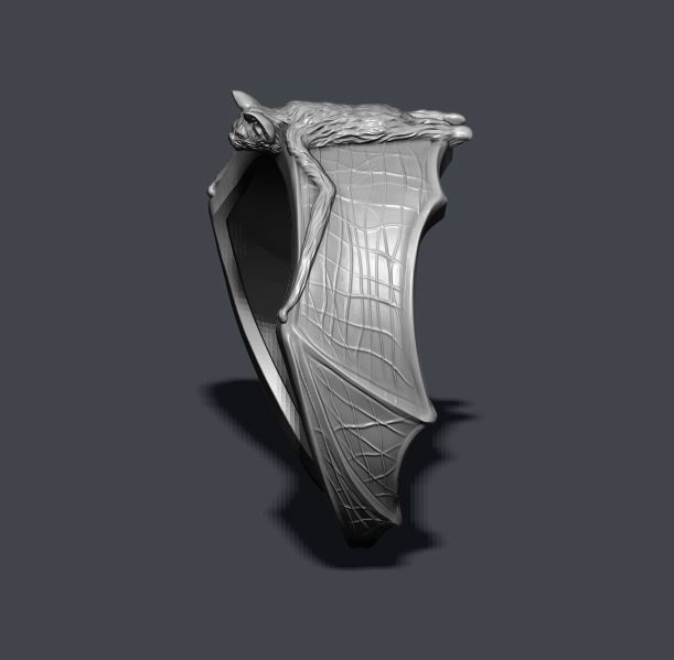 Bat ring 3D print model_2