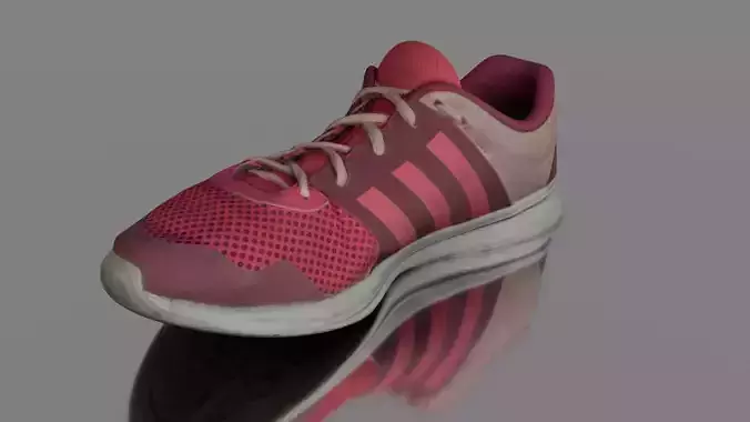 Worn sneaker low poly 3D model