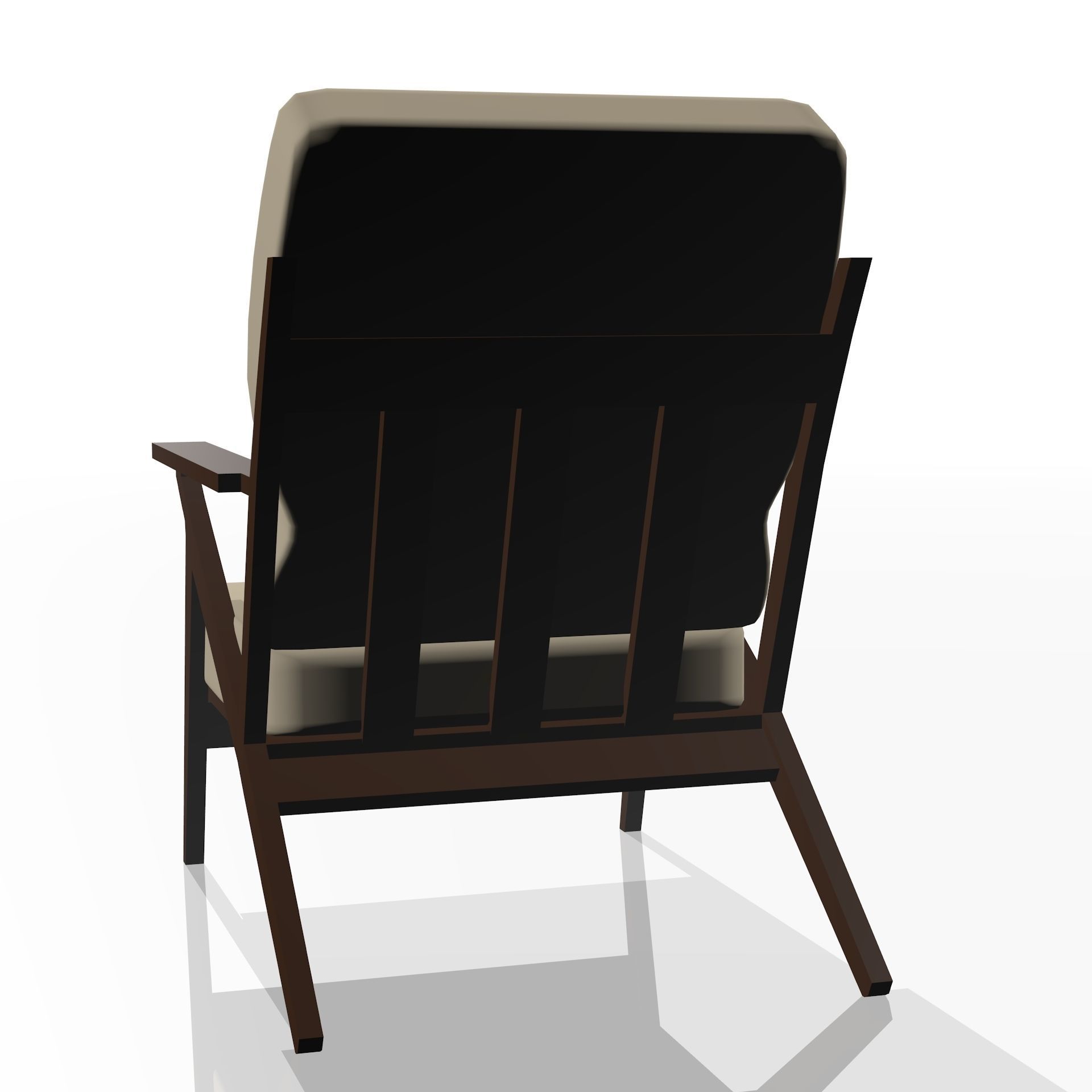 Low poly realistic chair lounge with fabric 3D model_8
