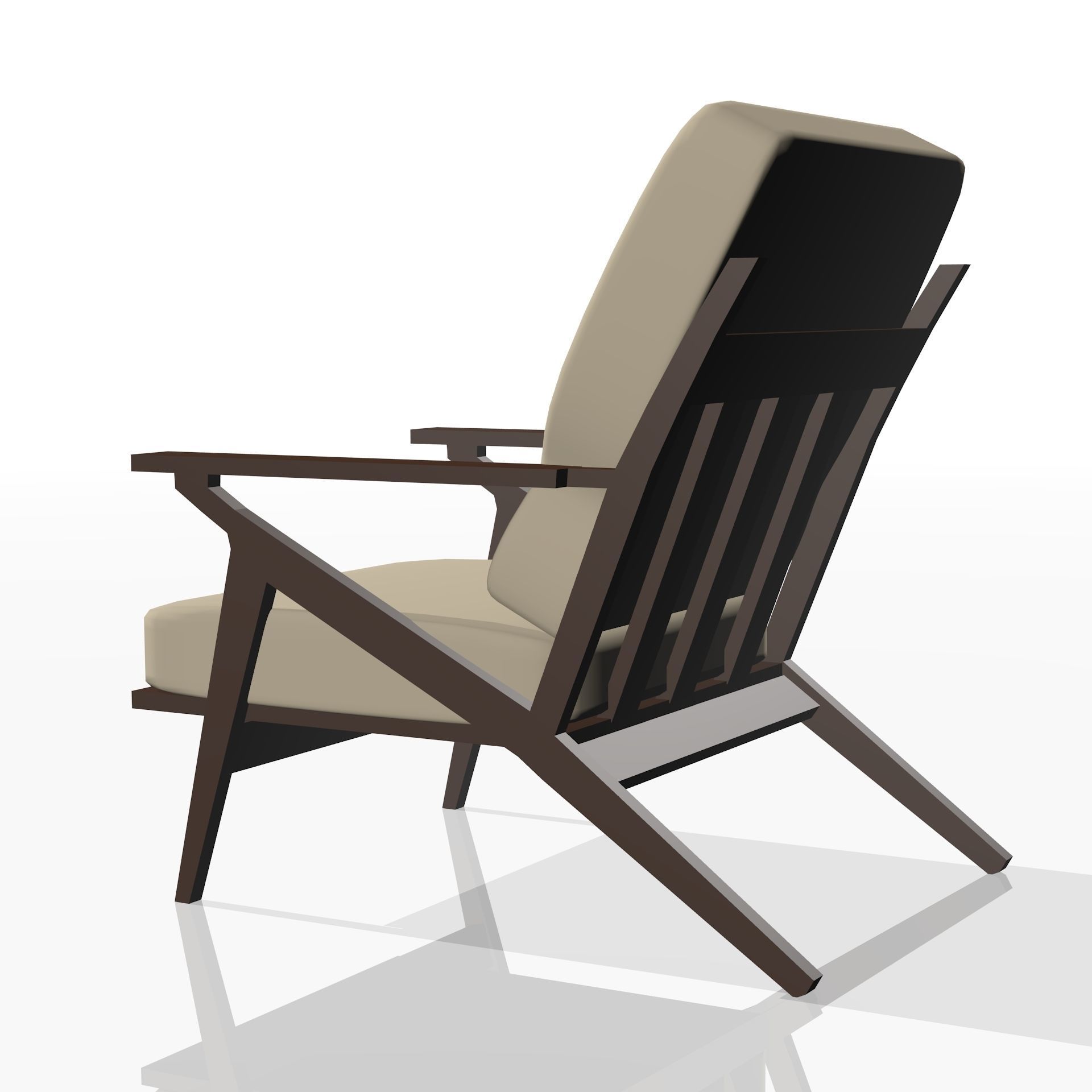 Low poly realistic chair lounge with fabric 3D model_7