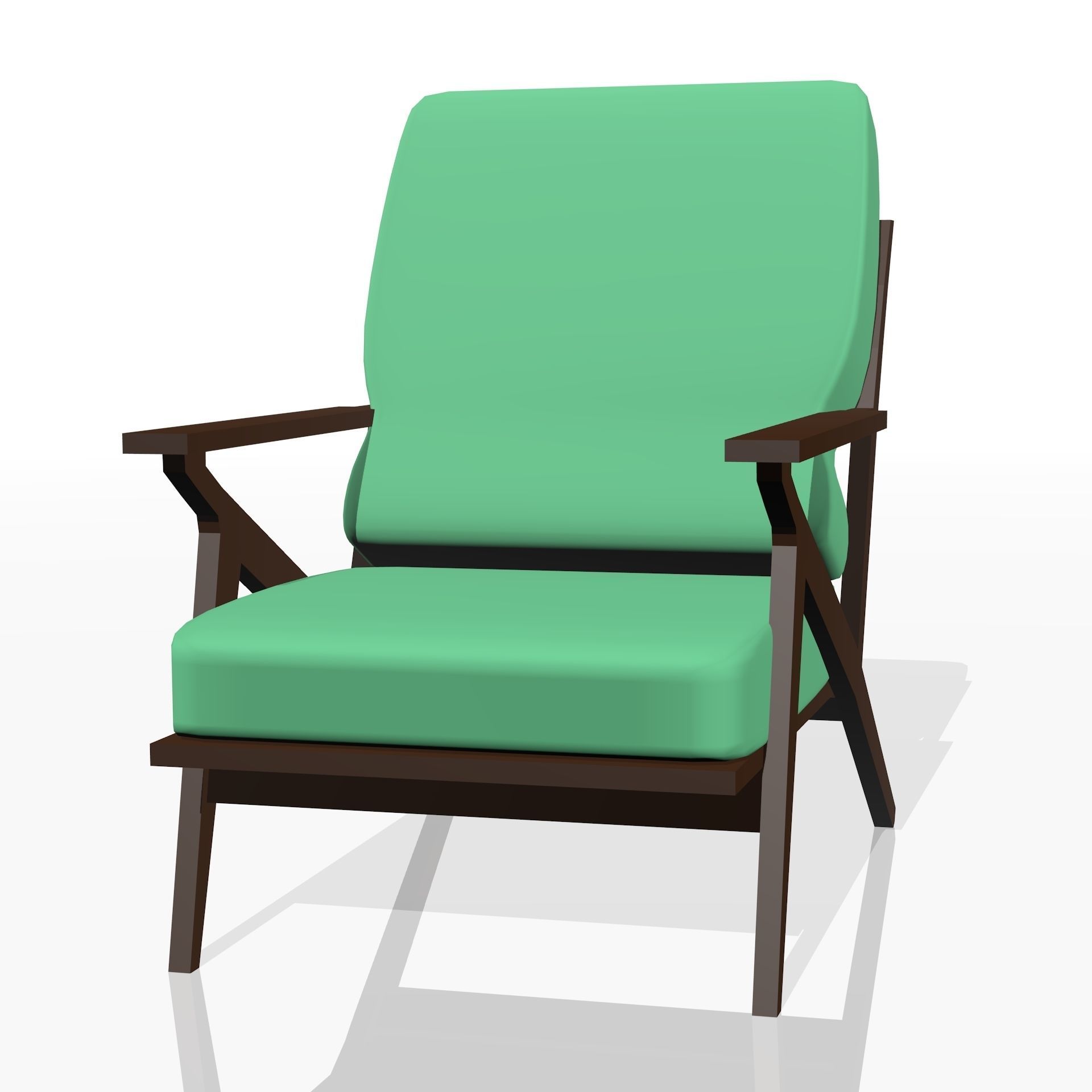 Low poly realistic chair lounge with fabric 3D model_3
