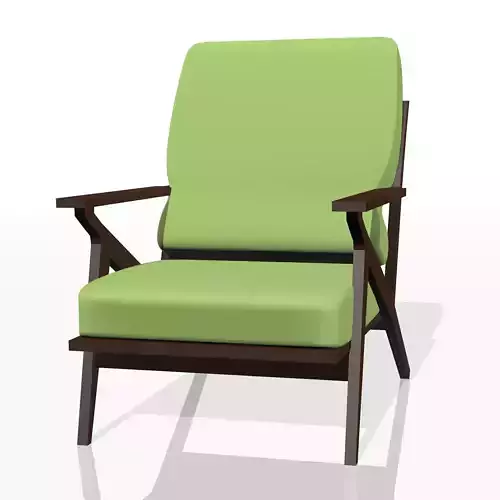 Low poly realistic chair lounge with fabric 3D model