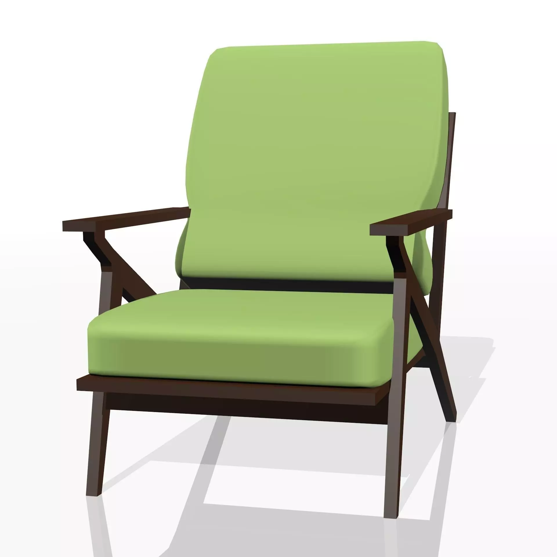 Low poly realistic chair lounge with fabric 3D model_0