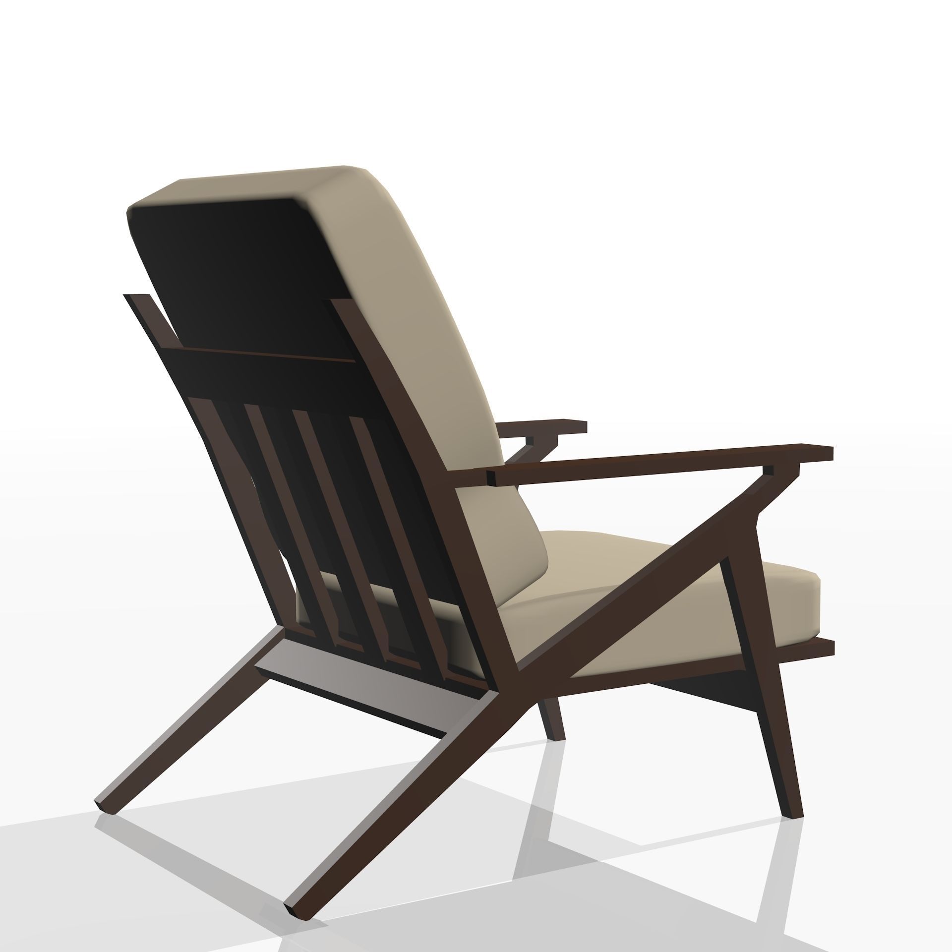 Low poly realistic chair lounge with fabric 3D model_9