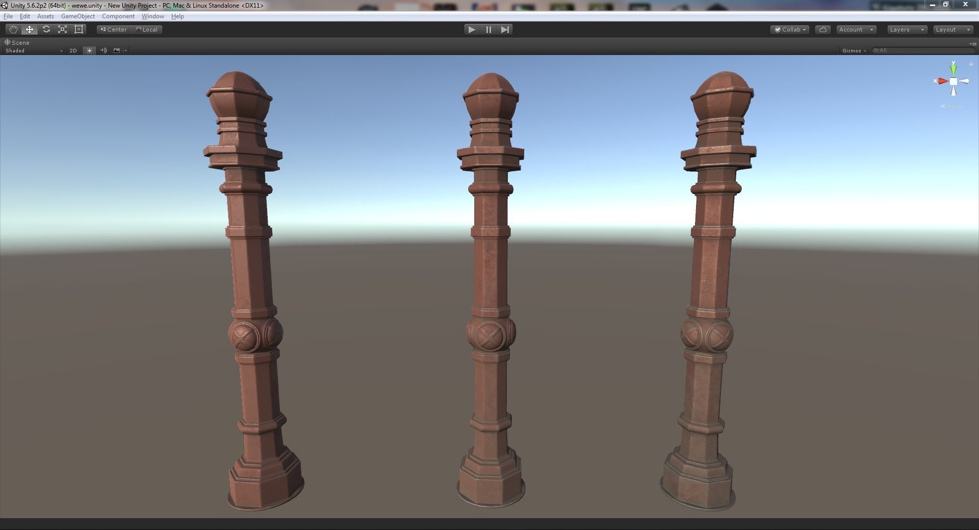 Barrier Bollard Pack 2 v4 Red Three Texture Options Low-poly 3D model_16