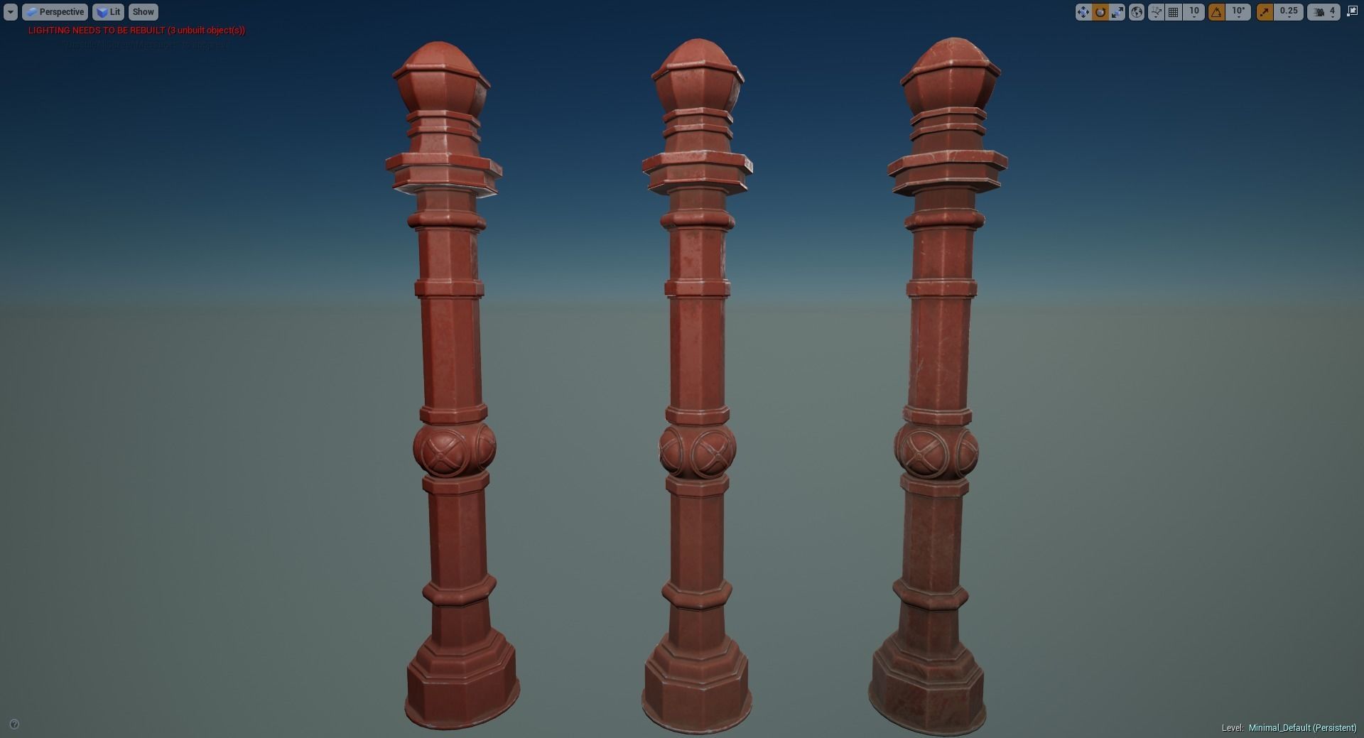 Barrier Bollard Pack 2 v4 Red Three Texture Options Low-poly 3D model_19