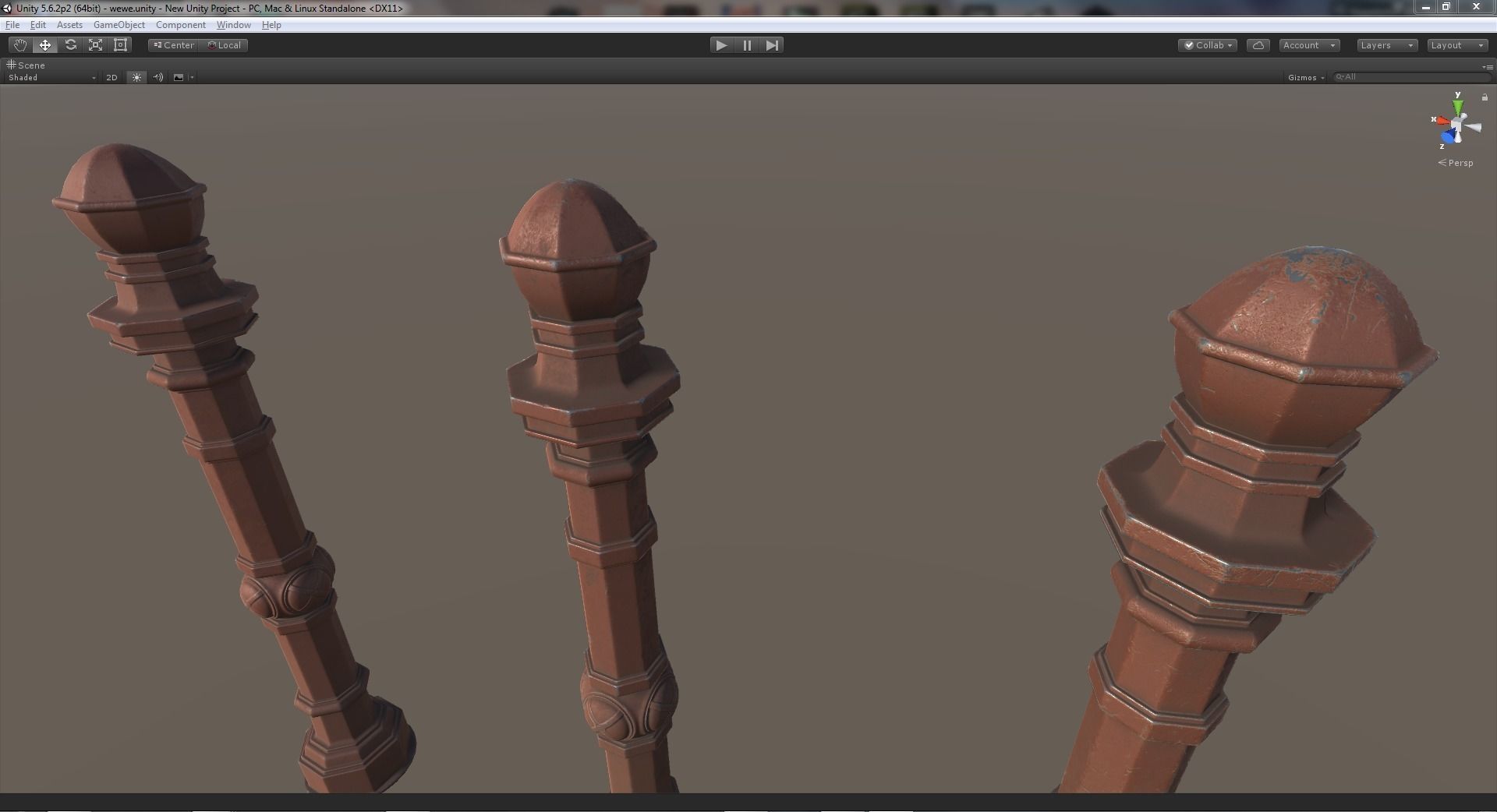 Barrier Bollard Pack 2 v4 Red Three Texture Options Low-poly 3D model_17