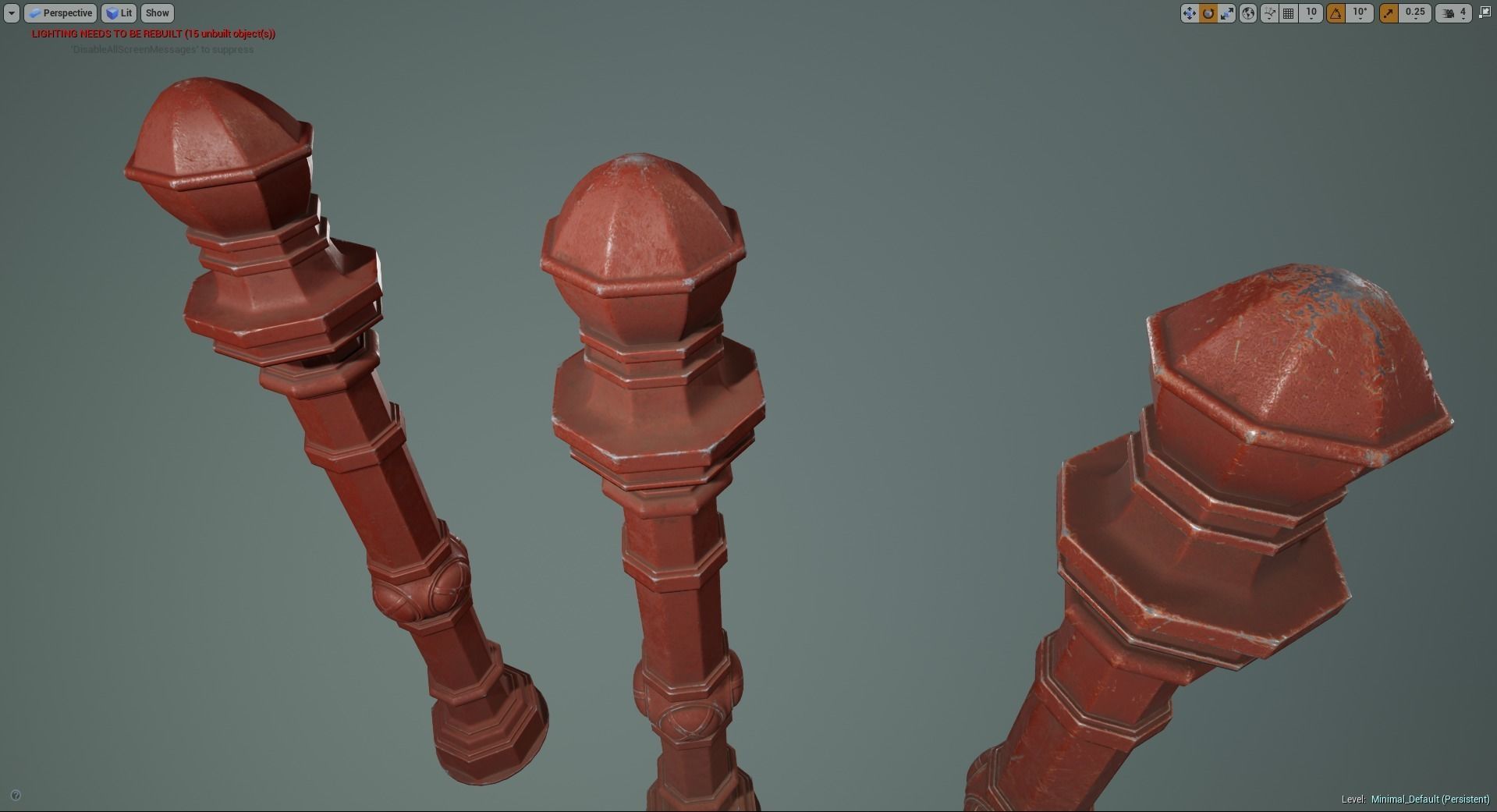 Barrier Bollard Pack 2 v4 Red Three Texture Options Low-poly 3D model_18